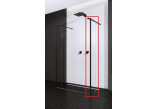 Panel Walk-In Radaway Modo New Black II 70, 68.5-69.5x200cm, czarne, glass transparent