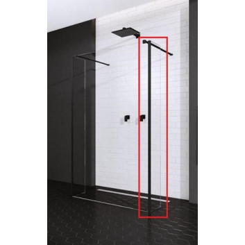 Panel Walk-In Radaway Modo New Black II 70, 68.5-69.5x200cm, czarne, glass transparent