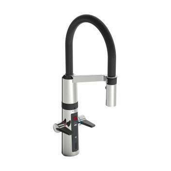 Kitchen faucet Oras Optima, funkcja touchless, wyświetlacz temperatury, inteligentny zawór do zmywarki, height 294mm, 230/5 V, chrome