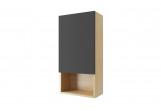 Wall mounted cabinet Excellent Tuto, right, 80x40cm, oak/szary