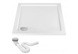 Square acrylic shower tray Rea Savoy, 80x80cm, siphon included, white