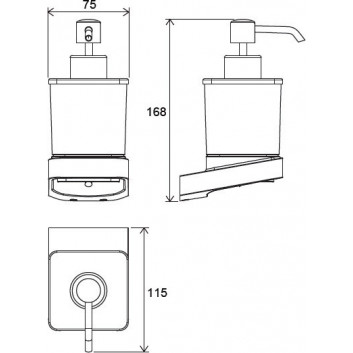 Liquid soap dispenser Ravak 10°, matowe glass, chrome