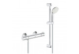 Shower mixer with thermostat Grohe Grohtherm 800, wall mounted, with shower set, chrome