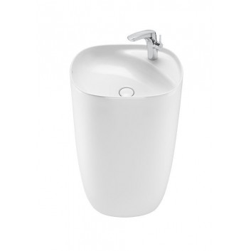 Washbasin wall mounted Roca Beyond, 46x47cm, Finceramic, without overflow, white