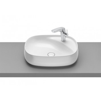 Washbasin wall mounted Roca Beyond, 46x47cm, Finceramic, without overflow, white