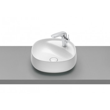 Countertop washbasin Roca Beyond, 59x46cm, Finceramic, without overflow, white