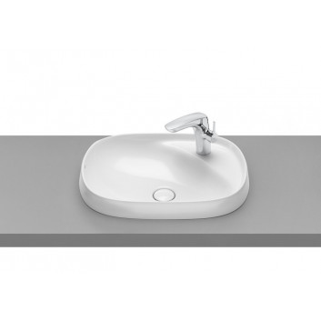 Countertop washbasin Roca Beyond, 59x46cm, Finceramic, without overflow, white