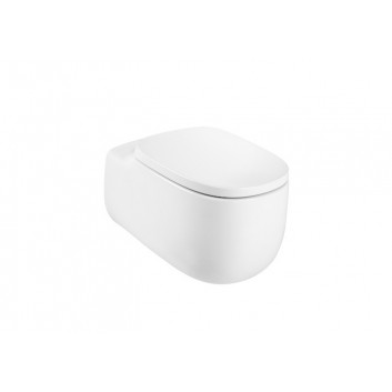 Wall-hung wc Roca Beyond, bezrantowa, 58x40cm, Maxi Clean, white