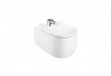 Wall hung bidet Roca Beyond, 58x40cm, z otworami pod pokrywę, white