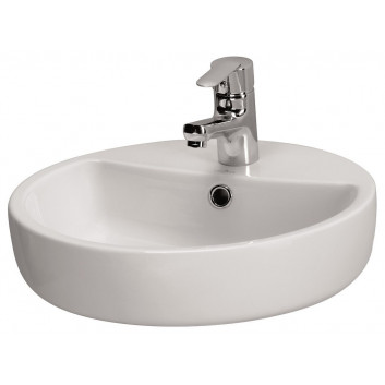 Under-countertop washbasin Cersanit Caspia, 55x41cm, oval, z overflow, white