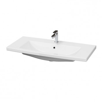 Countertop washbasin Cersanit City, 50x36cm, rectangular, without overflow, korek click-clack, white