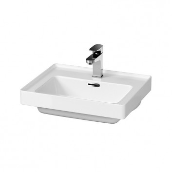 Vanity washbasin Cersanit Crea, 60x45cm, rectangular, z overflow, white