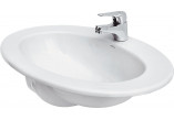 Recessed washbasin Cersanit Crea, 38x38cm, round, z overflow, white