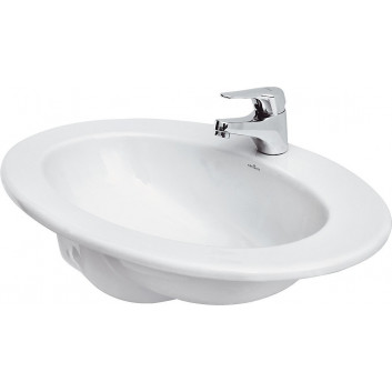 Recessed washbasin Cersanit Crea, 38x38cm, round, z overflow, white