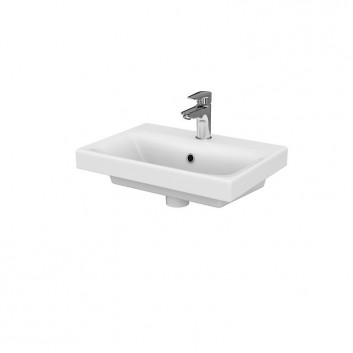 Vanity washbasin Cersanit Moduo, 50cm, rectangular, z overflow, white