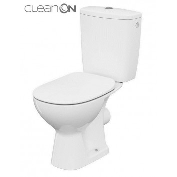 Kompakt WC Cersanit Arteco CleanOn, bezkołnierzowa bowl, 66,5x36cm, soft-close WC seat, doprowadzenie wody z boku, white