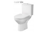 Kompakt WC Cersanit City CleanOn, 67x37,5cm, bowl bezkołnierzowa, seat duroplastowa with soft closing, drain poziomy, doprowadzenie wody od dołu, white