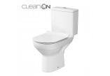 Kompakt WC Cersanit City CleanOn, 67x37,5cm, bowl bezkołnierzowa, seat slim duroplastowa with soft closing, drain poziomy, doprowadzenie wody od dołu, white