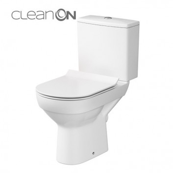 Kompakt WC Cersanit Carina, 62,5x35,5cm, seat duroplastowa with soft closing, drain poziomy, doprowadzenie wody od dołu, white