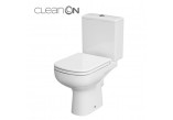 Kompakt WC Cersanit City CleanOn, 67x37,5cm, bowl bezkołnierzowa, seat slim duroplastowa with soft closing, drain poziomy, doprowadzenie wody od boku, white