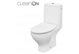 Kompakt WC Cersanit Moduo CleanOn, bezkołnierzowa bowl, 64,5x35,6cm, seat slim with soft closing, drain poziomy, doprowadzenie wody od boku, white