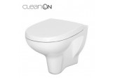 Bowl zawieszana Cersanit Arteco CleanOn, bezkołnierzowa, round, 52,8x35,5cm, duroplastowa soft-close WC seat, white