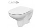 Bowl zawieszana Cersanit Crea CleanOn, bezkołnierzowa, oval, 52x35,5cm, duroplastowa soft-close WC seat, white