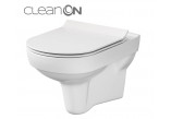 Bowl zawieszana Cersanit Caspia CleanOn, bezkołnierzowa, rectangular, 54x36,5cm, duroplastowa soft-close WC seat, white