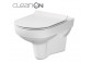 Bowl zawieszana Cersanit Caspia CleanOn, bezkołnierzowa, rectangular, 54x36,5cm, duroplastowa soft-close WC seat, white