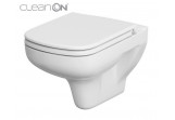 Bowl zawieszana Cersanit Colour CleanOn, bezkołnierzowa, rectangular, 52,5x36cm, duroplastowa soft-close WC seat, white