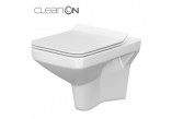 Bowl zawieszana Cersanit Como CleanOn, bezkołnierzowa, rectangular, 51,5x35cm, duroplastowa soft-close WC seat, white