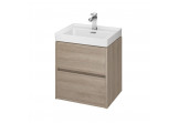 Cabinet vanity Cersanit Crea 50, szuflady z cichym domykaniem, oak