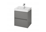 Cabinet vanity Cersanit Crea 50, szuflady z cichym domykaniem, szary mat