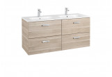 Set łazienkowy Roca Unik Victoria Basic, double, 120x46cm, 4 szuflady, birch-tree