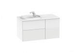 Set łazienkowy Roca Unik Beyond, 100x50cm, 2 szuflady, white shine
