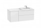 Set łazienkowy Roca Unik Beyond, 120x50cm, washbasin Surfex on the left, white shine