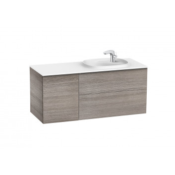 Set łazienkowy Roca Unik Beyond, 120x50cm, washbasin Surfex on the left, white shine