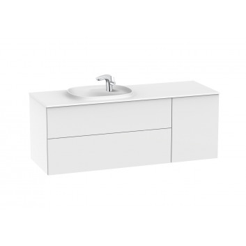 Set łazienkowy Roca Unik Beyond, 120x50cm, washbasin Surfex on the left, white shine