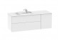 Set łazienkowy Roca Unik Beyond, 120x50cm, washbasin Surfex on the left, white shine