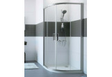 Cabin 1/4 circle Huppe Classics 2, 800x800mm, door sliding, entry width 490mm, silver profil