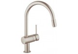 Kitchen faucet Grohe Minta with pull-out spray with aerator Supersteel