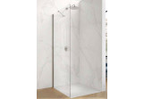 Side panel for hinged door Huppe Aura Pure, 750mm, montaż on shower tray, Anti-Plaque, silver profil