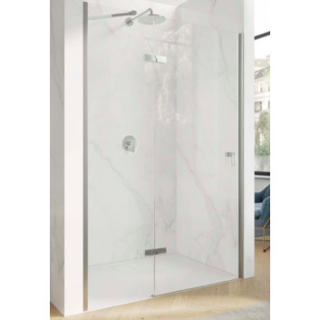 Side panel for hinged door Huppe Aura Pure, 1200mm, montaż on shower tray, Anti-Plaque, silver profil