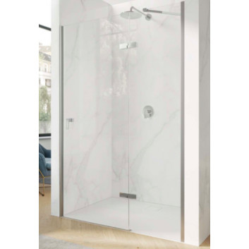 Side panel for hinged door Huppe Aura Pure, 1200mm, montaż on shower tray, Anti-Plaque, silver profil