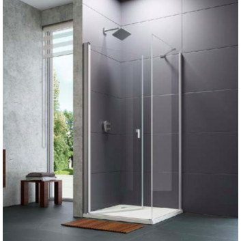 Swing door Huppe Design pure quadrangle, 800mm, uniwersalne, Anti-Plaque, profil chrome eloxal