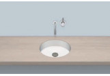 Under-countertop washbasin Alape Unisono KE-Series, round, 369mm, without overflow, for built-in pod warstwą laminatu, UB.KE375, white