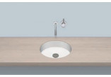 Under-countertop washbasin Alepe Unisono KE-Series, round, 319mm, without overflow, for built-in pod warstwą laminatu, UB.KE325, white