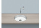 Under-countertop washbasin Alepe Unisono KE-Series, round, 369mm, without overflow, for built-in pod warstwą laminatu, UB.KE375, white