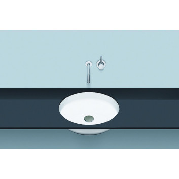 Under-countertop washbasin Alepe Unisono KE-Series, round, 394mm, without overflow, UB.KE400, white