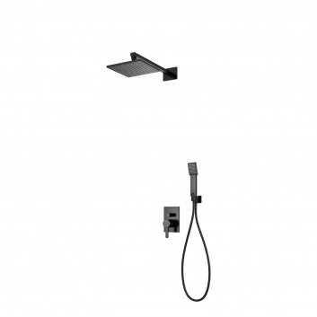 Shower set Omnires Darling, concealed, overhead shower 25x25cm, black